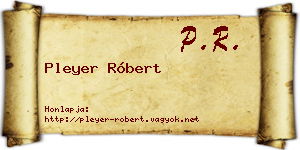 Pleyer Róbert névjegykártya